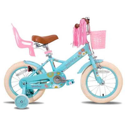 Joekie Pink White Children Bike 12/14/16 Inch Girls Kids Bike for 3 til 8 år gammel jente med stabilisatorer